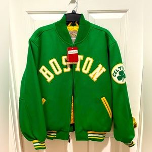 Mitchell & Ness Boston Celtics NBA Varsity Wool Jacket in Green